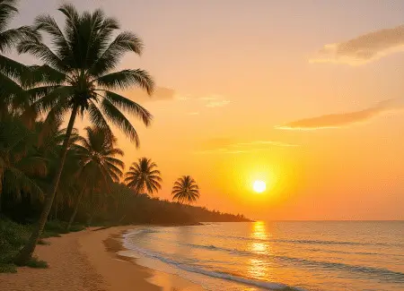 Пейзаж курортного острова Хайнань в Китае