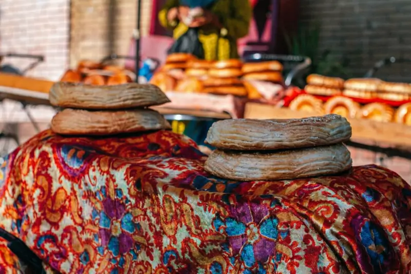 Вид хлеба в Узбекистане, узбекская лепешка «патир»